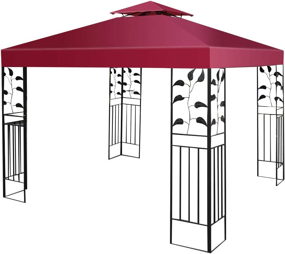 Auvent de terrasse côtière 300 x 300 cm couverture de terrasse pour pavillon à deux étages