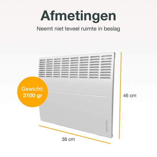Atlantic Ecoflex - Radiateur convecteur électrique - thermostat - mural - chauffage salle de bain - 500 Watt