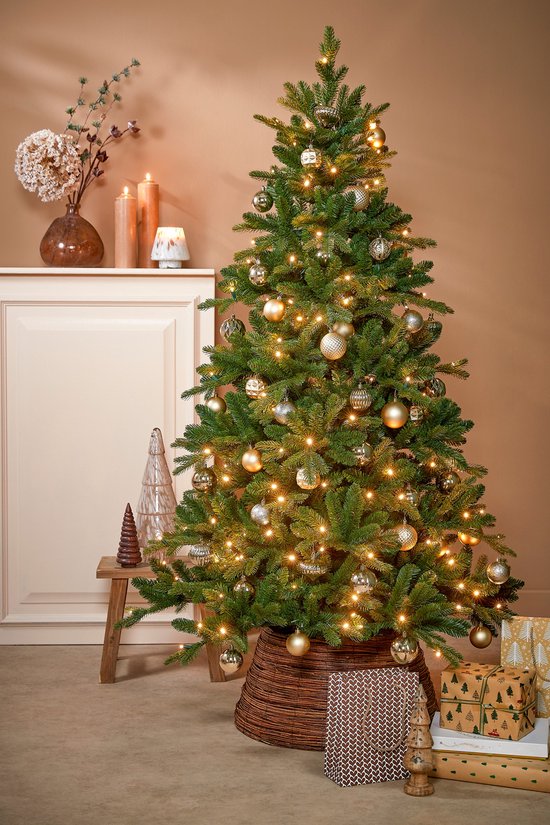 Décoration sapin de Noël - House of Seasons -jupe de sapin - H26 x Ø55 cm - Marron