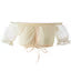 DressForFun Chemisier Dirndl Tyroler Hanne - Encolure Carmen, volants en dentelle et ruban de satin - Pour la fête de la bière et les fêtes à thème - Polyester et coton beige - Taille S