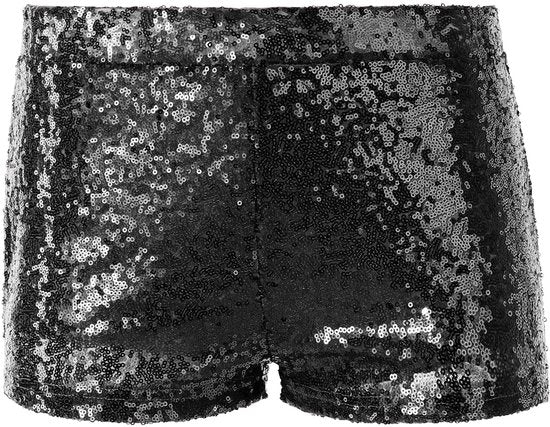 Dressforfun Short à paillettes noir M - déguisement costume halloween déguisement fête carnaval déguisement fête - 303897