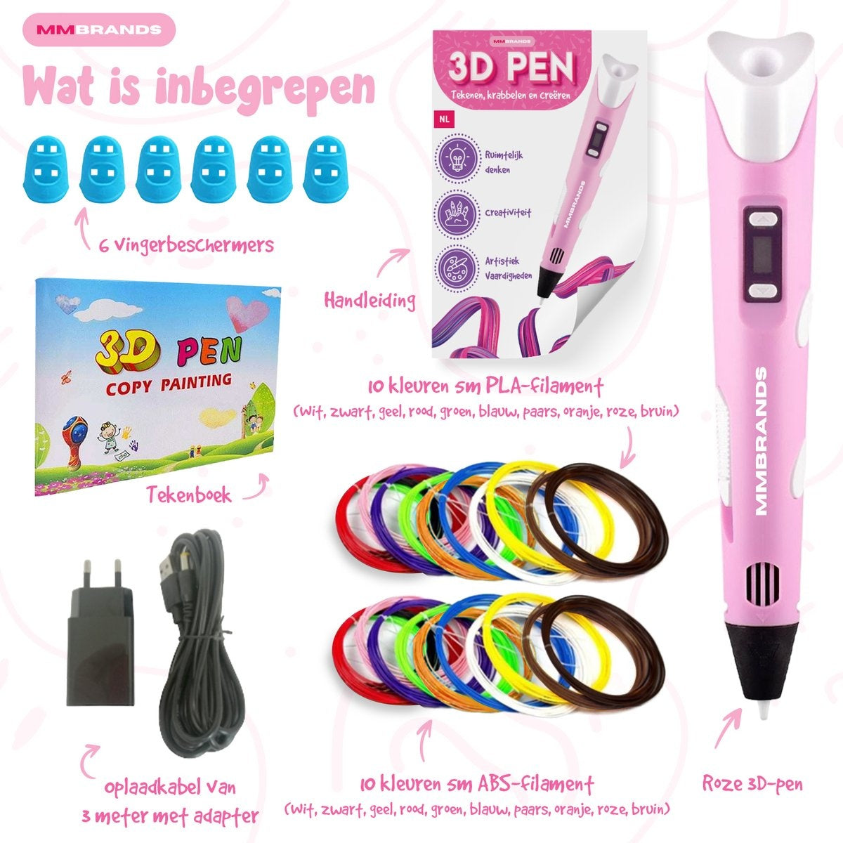 Stylo 3D - MM Brands - Rose