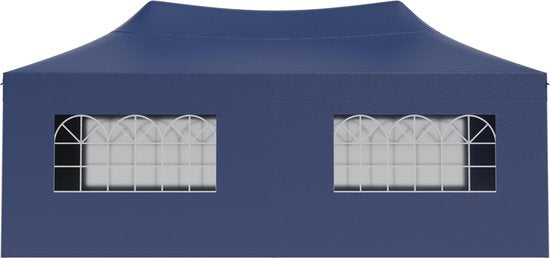 Chapiteau de jardin LifeGoods - 3x6 m - Pliable - Etanche - Parois - Sac de transport à roulettes - Bleu foncé