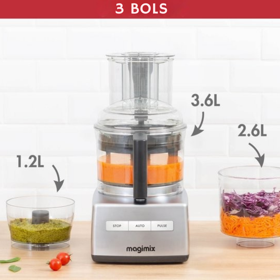 Robot de cuisine Magimix CS 5200 XL Premium - Avec presse-agrumes 1100 W - Chrome mat