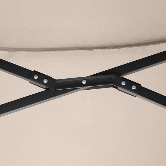 tectake® - Parasol double Silia - Parasol de terrasse - Parasol XXL - Housse de protection incluse - beige - 404253