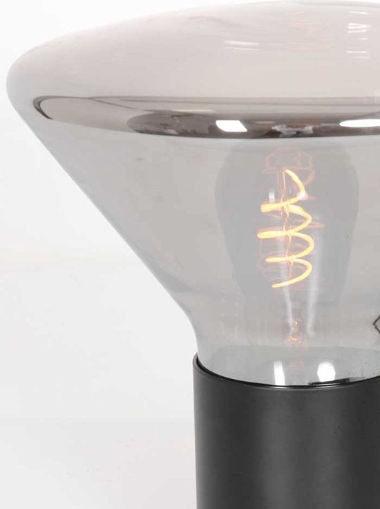Lampe de table Ambiance 3401ZW noire, 25 cm de hauteur, 26 cm de diamètre, en verre, métal et composants électroniques, Steinhauer, design contemporain pour usage intérieur