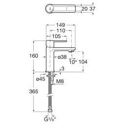 Robinet de lavabo Roca Targa A5A325FC00 – Format S avec mécanisme de démarrage à froid – Chrome
