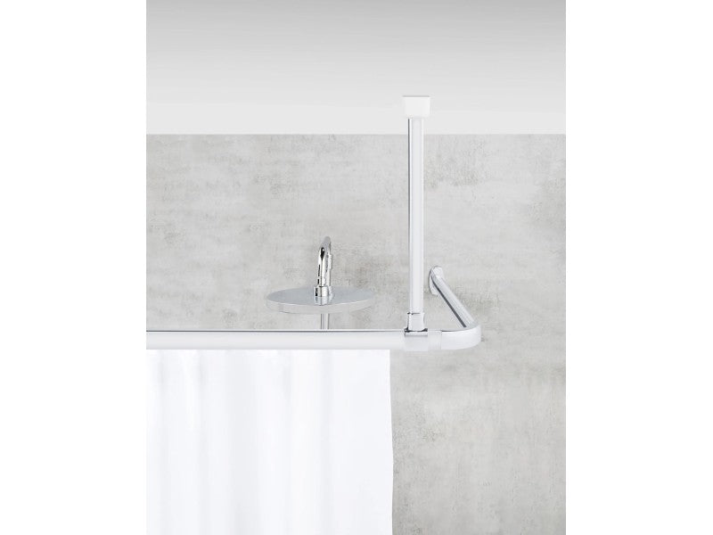 Support de rideau de douche WENKO Era, chrome - 57 cm - Pour tringles de rideau de douche