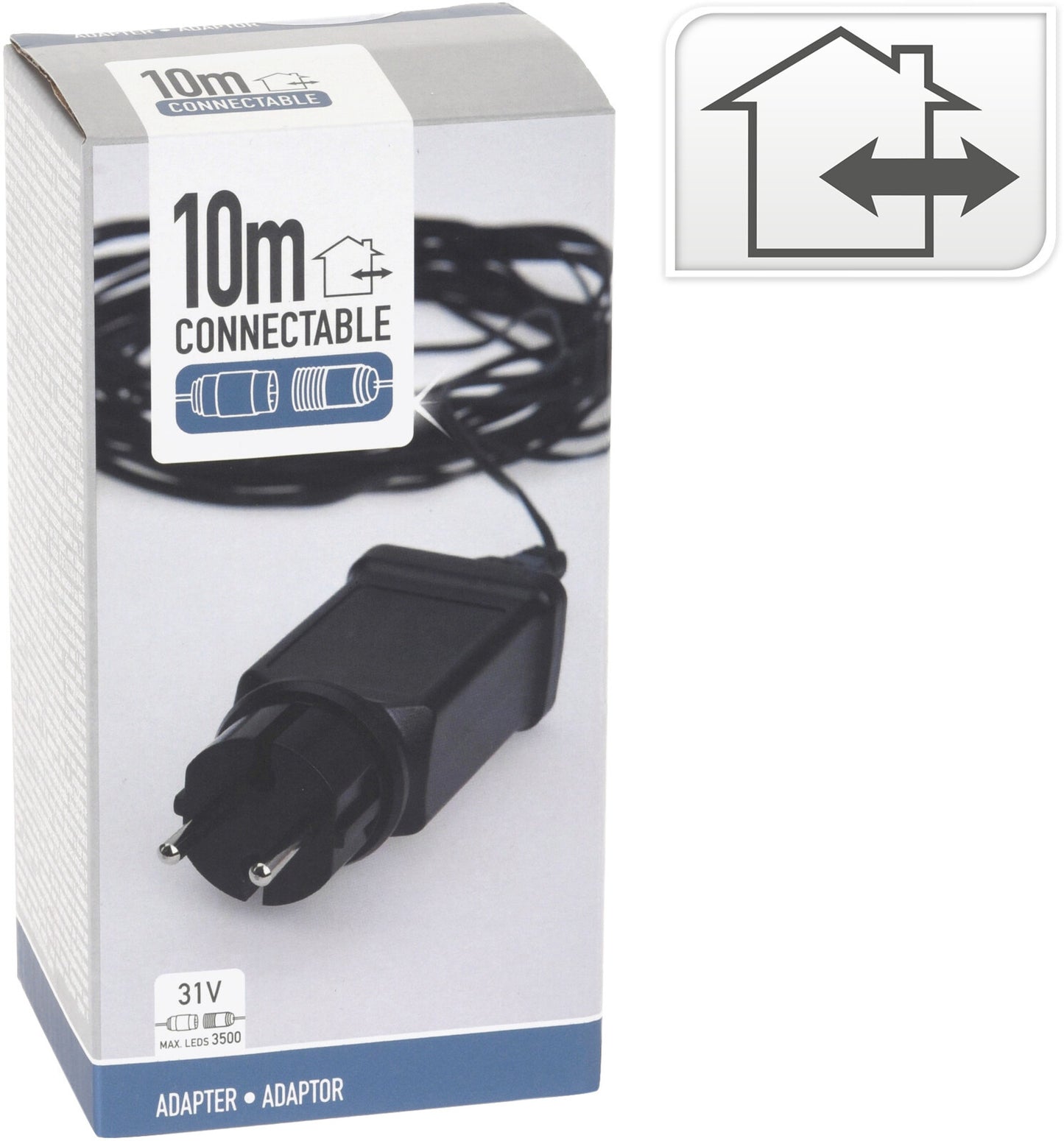 Adaptateur de démarrage pour guirlandes lumineuses - Nampook - 10 mètres, Convient pour jusqu'à 1600 LEDs - Noir