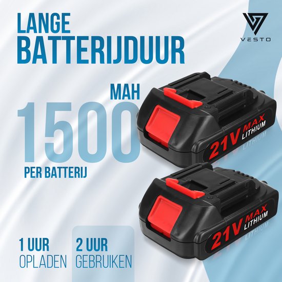 Vesto® Accu taille-haie - Lame de buis et d'herbe incluse - Taille-haie électrique - Sécateurs sans fil - Taille-haie