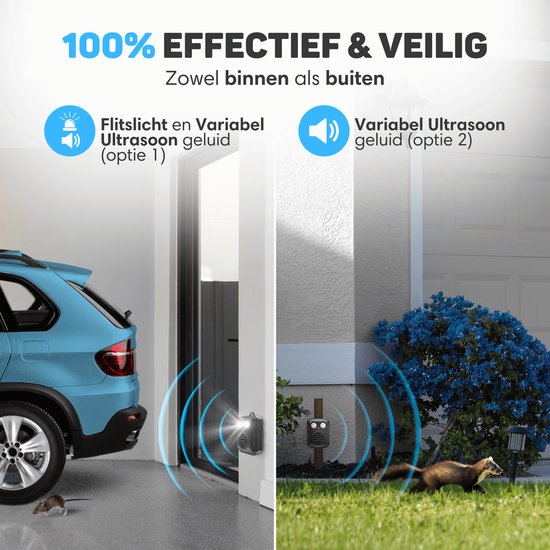 Vulpes Goods® Repellent Marten Repellent PRO V3 - Répulsif contre les nuisibles - Répulsif contre les martres pour l'extérieur - 100% étanche - Sans fil et rechargeable - 2 pièces