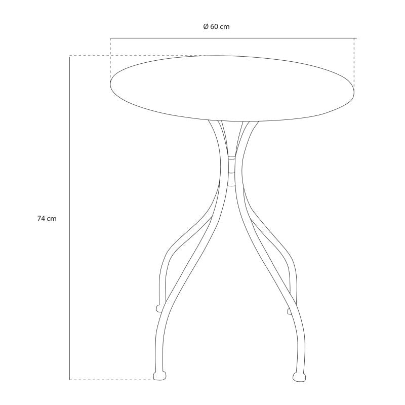 Table de bistrot AXI Marilou 60 x 60 x 74,5 cm - Ronde - Blanche - Table de jardin et de balcon en métal