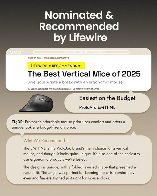 Souris verticale ergonomique – Souris ergonomique sans fil – Bluetooth et 2,4 GHz – Rechargeable via USB-C – Compatible avec 3 appareils – DPI réglable – Silencieuse – Noire (pour droitiers)