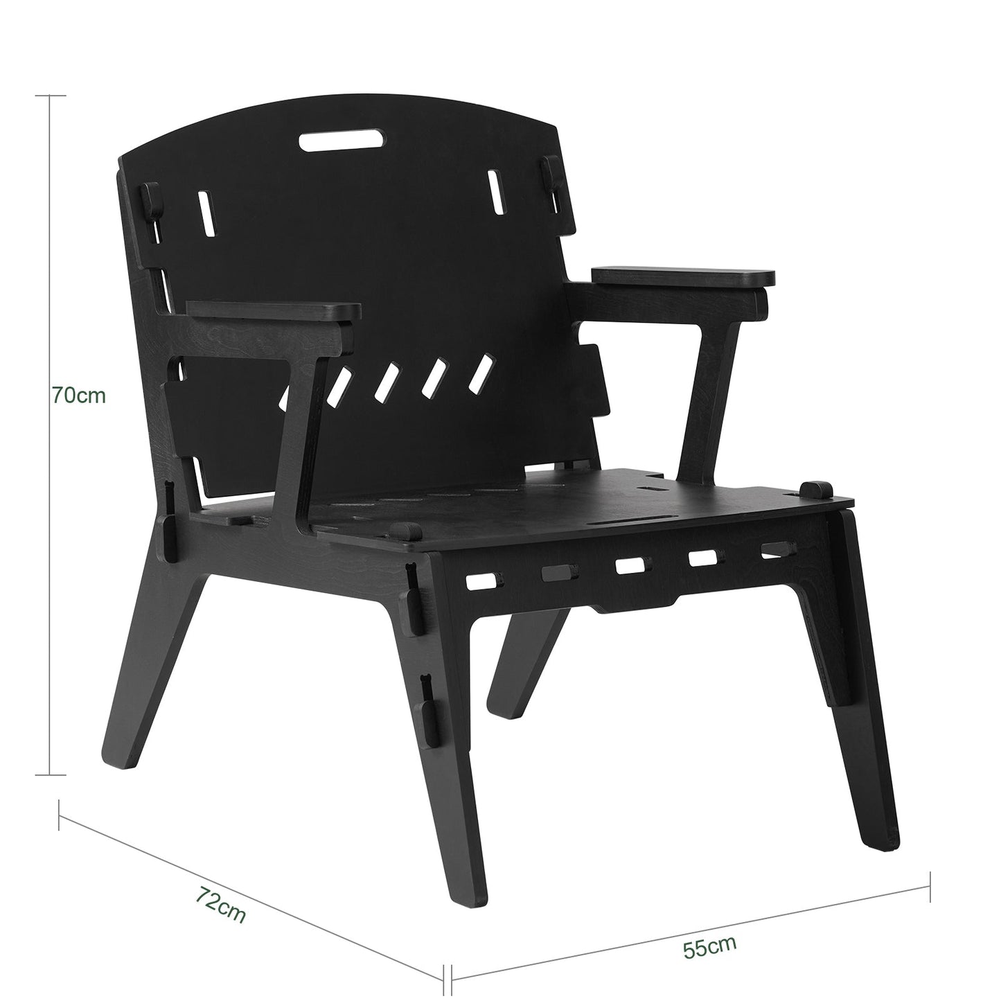 SoBuy HFST02-SCH Chaise Design Bois Noir, Chaise de salle à manger/Chaise de bureau, Hauteur d'assise 35 cm, Dimensions L55 x L72 x H70 cm