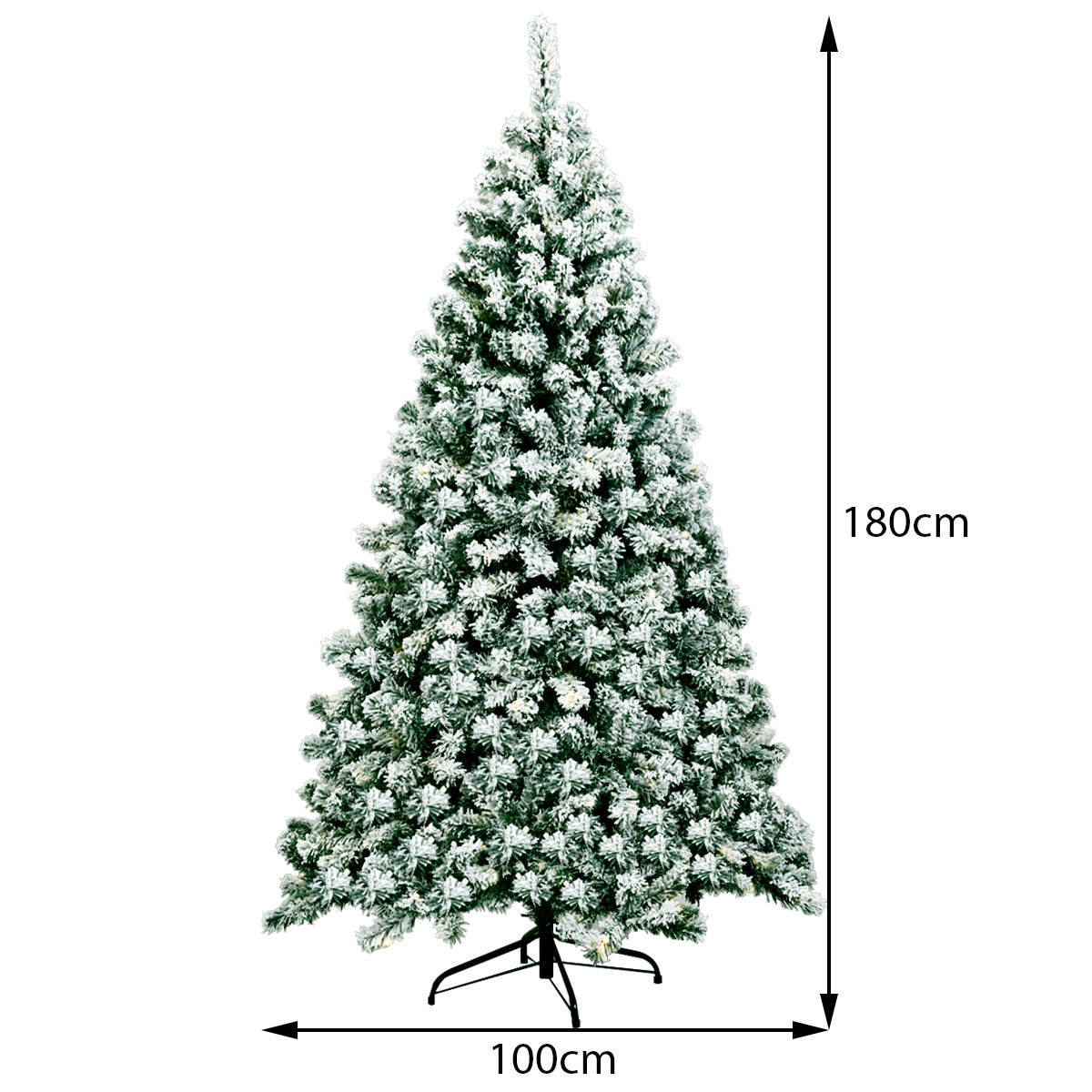 Coast Arbre de Noël artificiel de 180 cm avec lumières LED chaudes Arbre de Noël Vert + Blanc