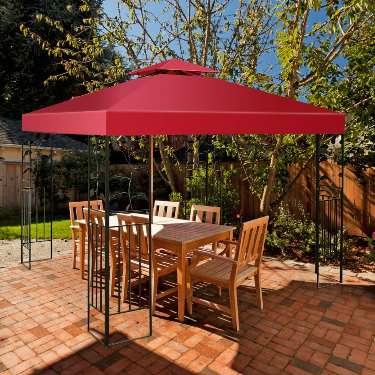 Auvent de terrasse côtière 300 x 300 cm couverture de terrasse pour pavillon à deux étages