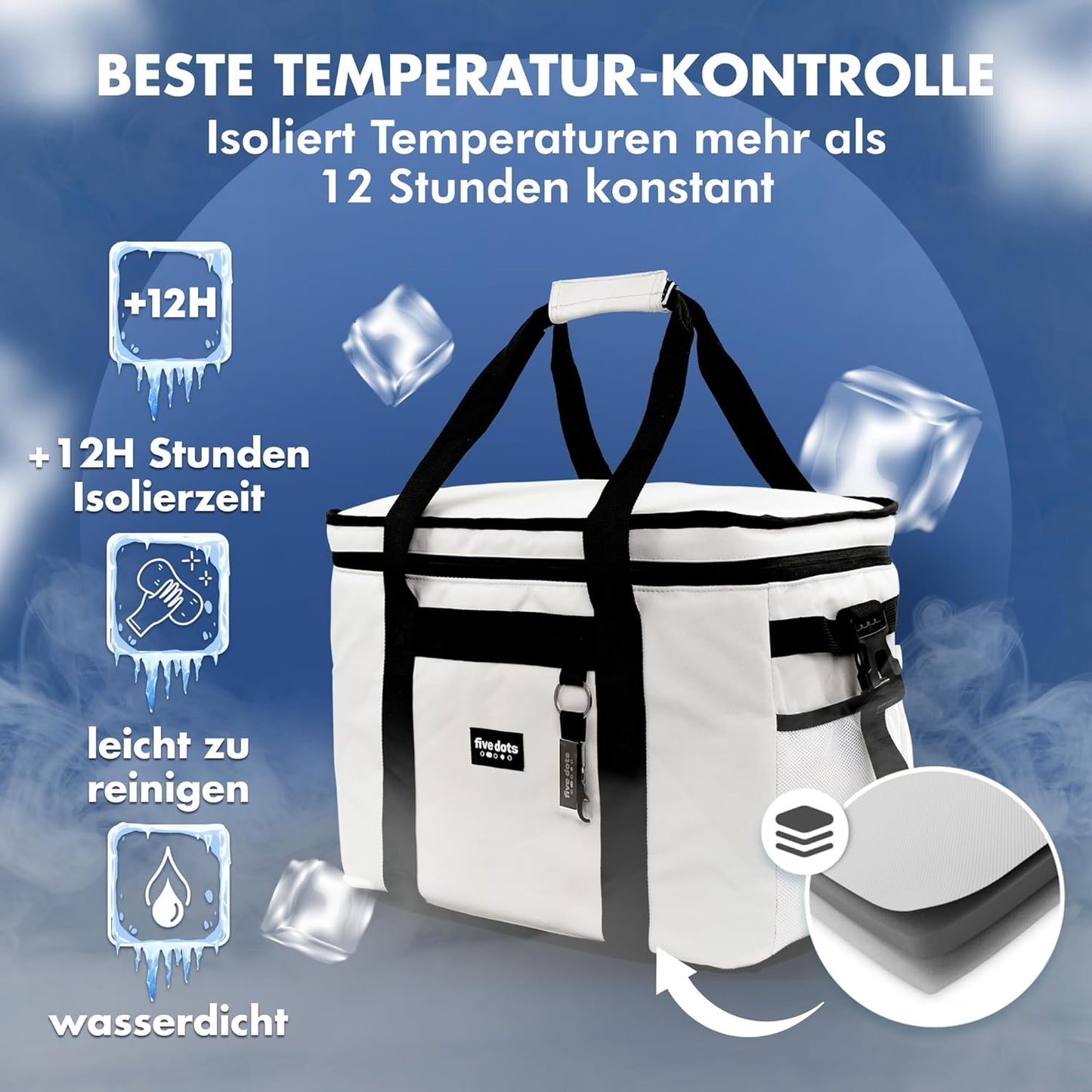 Sac isotherme Five Dots - 17L - Gris - 25 x 33 x 20 cm