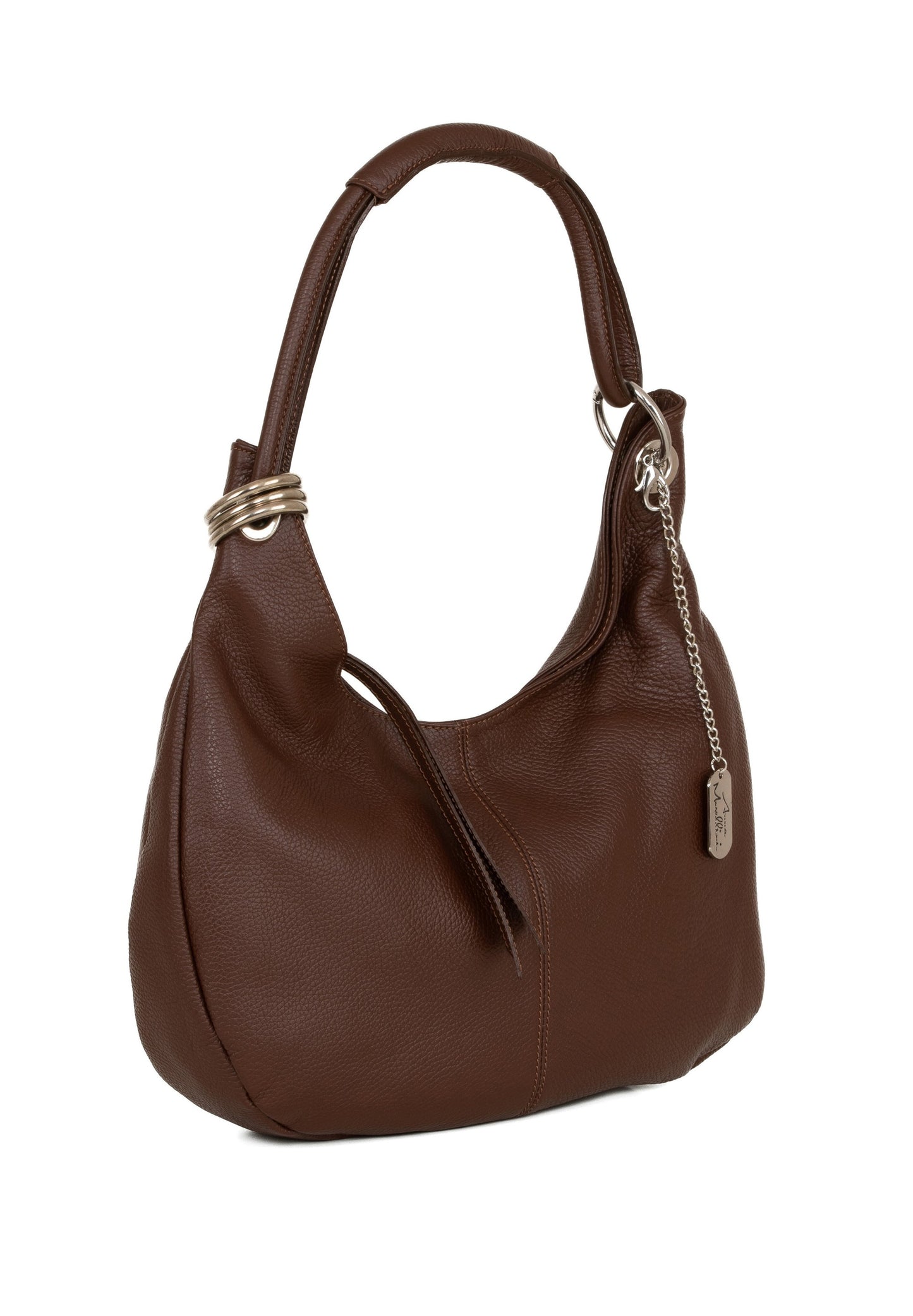 Anna Morellini ALBA Shopper en cuir italien - Marron - 38x34x10 cm