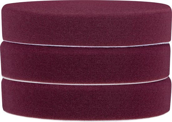 VONROC Disques de polissage/Pads de polissage en mousse pour polisseuses - 150mm, 3 pièces - Rouge