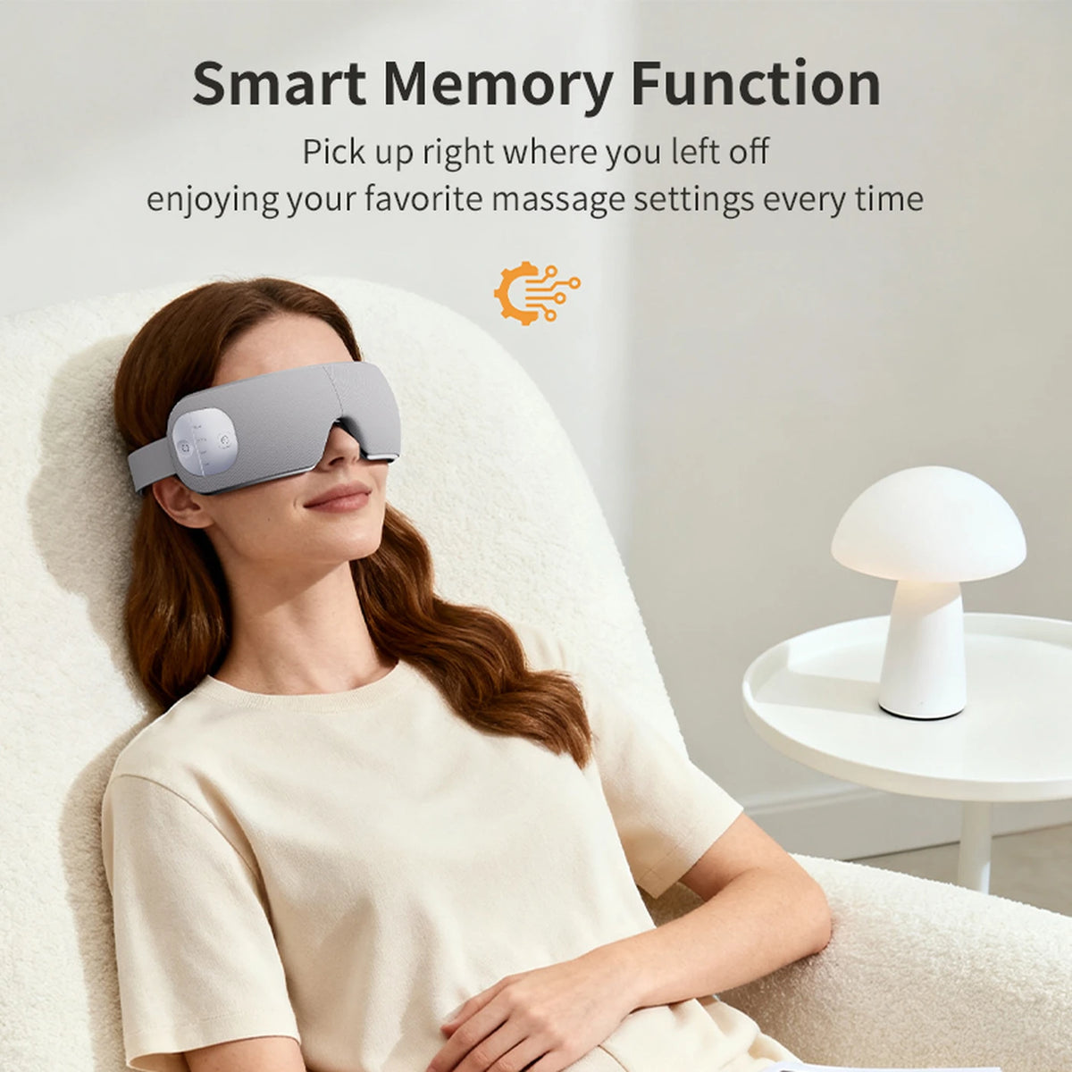 Breo EM005 Masque pour les yeux et le sommeil avec fonction de massage et de chaleur – Compression d'air, massage des tempes, USB-C – Noir