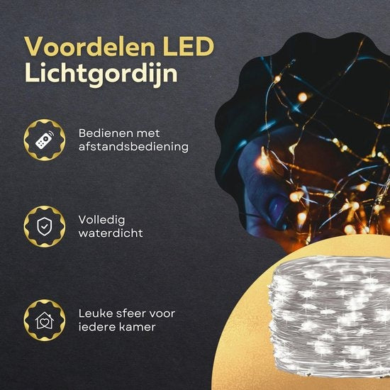 Rideau Lumineux LED pour les Fêtes - Giftmas - Guirlande Lumineuse de Noël pour Usage Intérieur et Extérieur - Télécommande Incluse - 300 LED - 3x3m