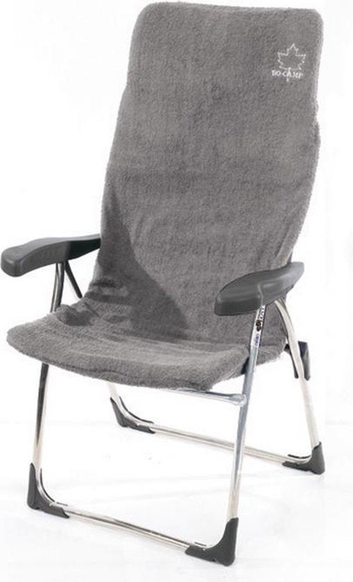 Bo-Camp - Housse de chaise M - Universelle - Tissu éponge rembourré - Gris