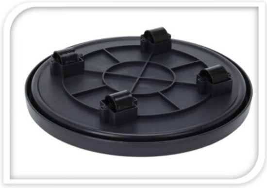 Pro Garden Chariot à plantes - plastique - gris foncé - rond - D35 cm - jusqu'à 50 kilos