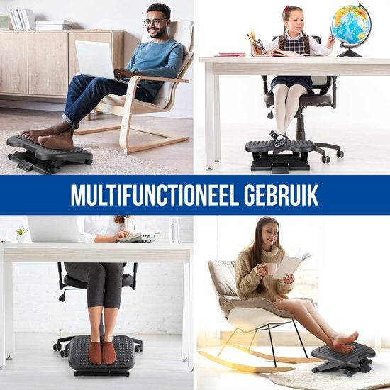Strex Repose-pieds ergonomique avec rouleaux de massage - réglable - antidérapant - Support pour les pieds Bureau