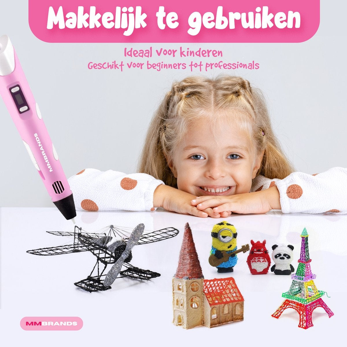 Stylo 3D - MM Brands - Rose