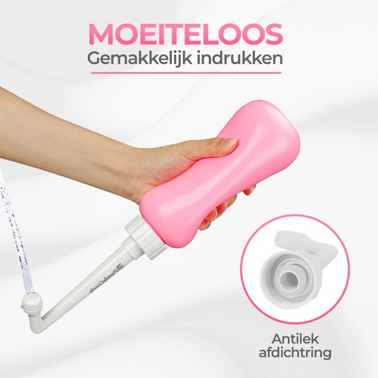 PurelyGoods® Peri Bottle - Bidet portable - Douche vaginale - Périnée - Grossesse - Bouteille de rinçage post-partum - 450ML - Rose