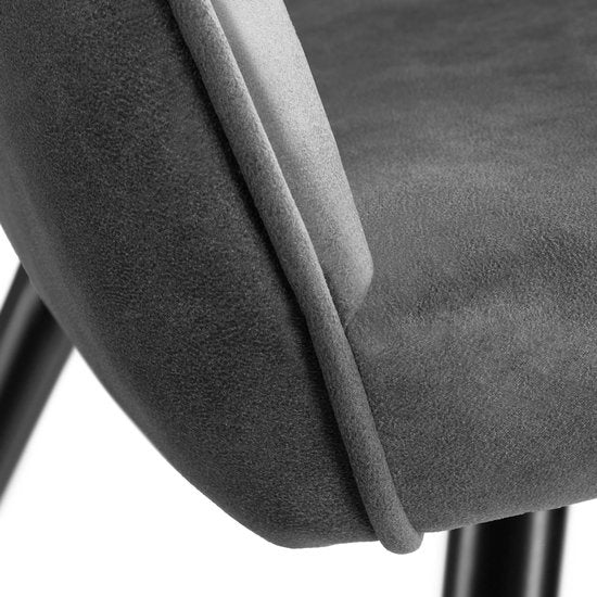 Chaise Marilyn Tectake - tissu gris/noir