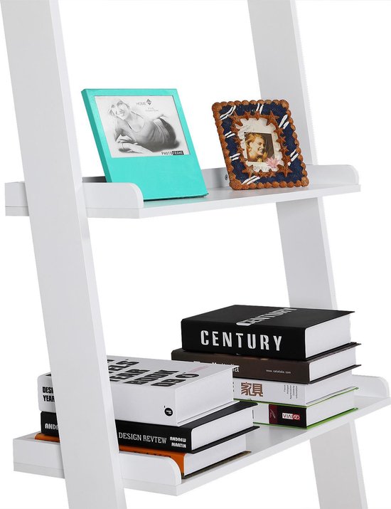 Bibliothèque Casaria - 5 étagères - Dimension 180x64x37cm MDF Bois Blanc