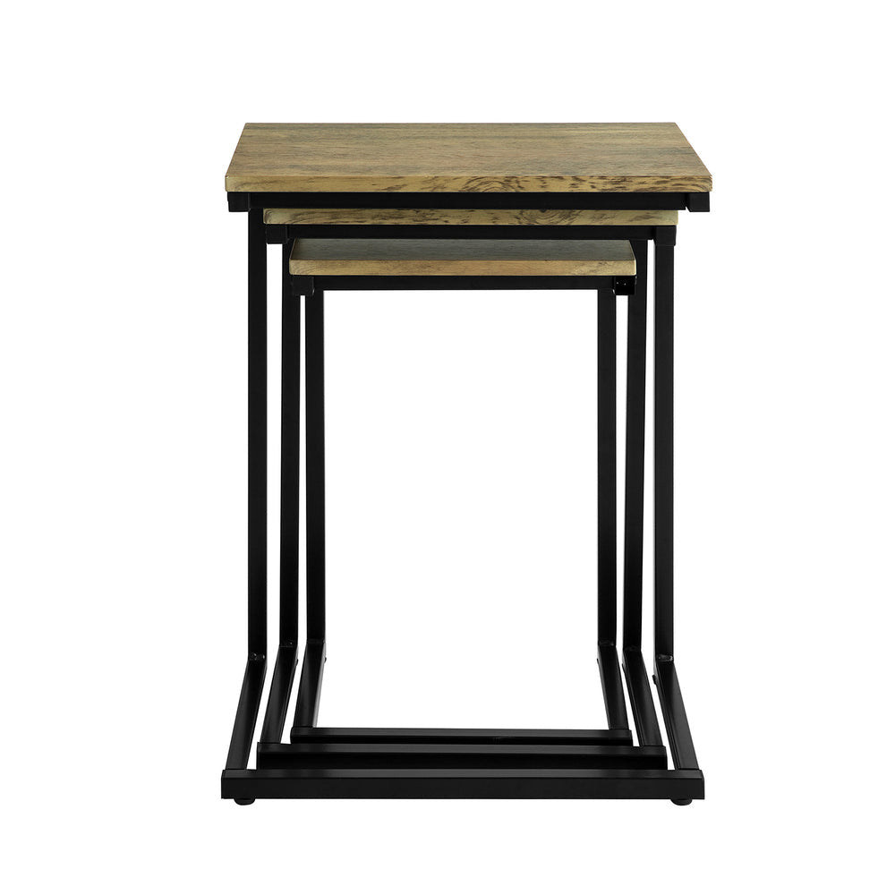 SoBuy Lot de 3 tables basses - Coulissantes - Tables d'appoint - Max. 20KG - 34 x 51 x 26 cm - Couleur bois