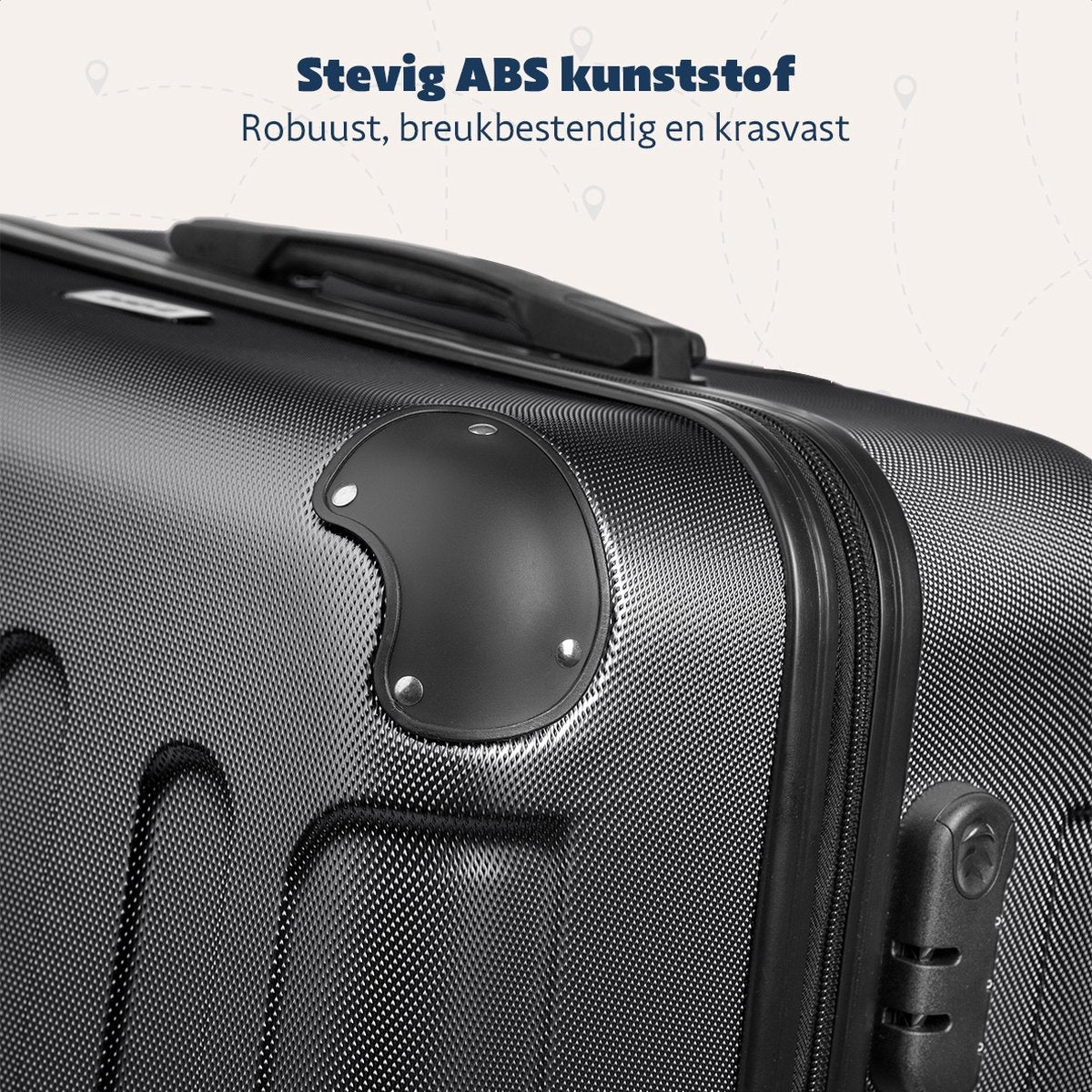 Set de valises TRVLMORE - 3 pièces - 38L + 70L + 110L - Noir