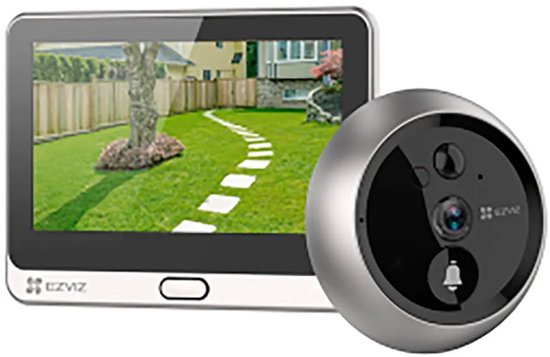 EZVIZ DP2 2K – Sonnette vidéo avec écran tactile 4,3 pouces – Vidéo 2K, grand angle 166°, détection PIR et vision nocturne – Audio bidirectionnel – MicroSD