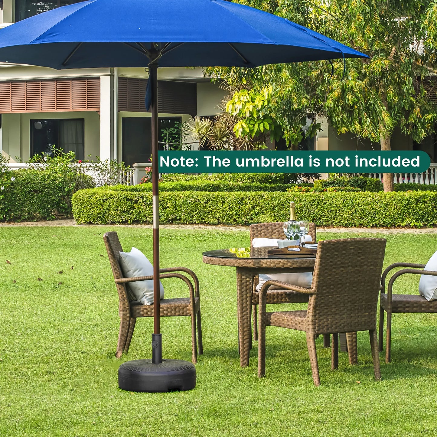 Base de parasol - Coast - Remplissable - 45cm - Convient pour 270-300 cm - Noir