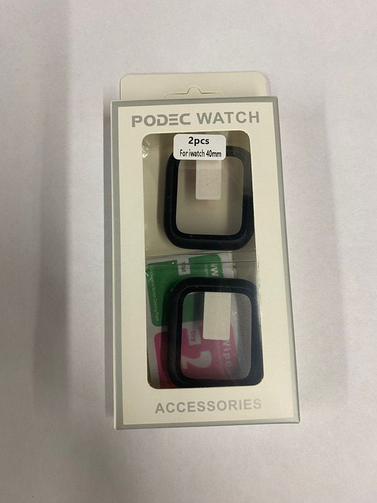 Coque pour Apple Watch Series 4 / 5 / 6 / SE - 40 mm Screen Protector - 2 Pieces - Full Cover Hard Case - Black