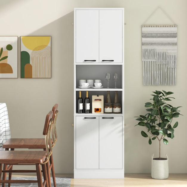 Meuble de cuisine Coast - MDF & bois - 56 x 30 x 190 cm - Blanc
