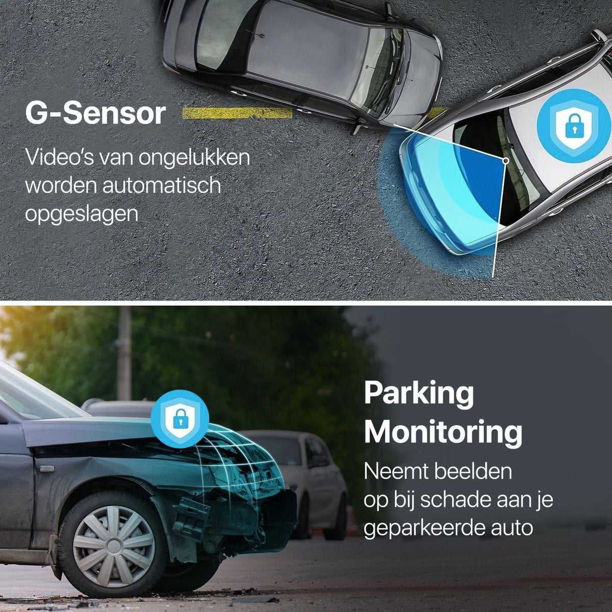 Qumax Dashcam pour voiture - Full HD - Mode parking avec capteur G intégré - Ecran IPS - Objectif grand angle 170° - Vision nocturne