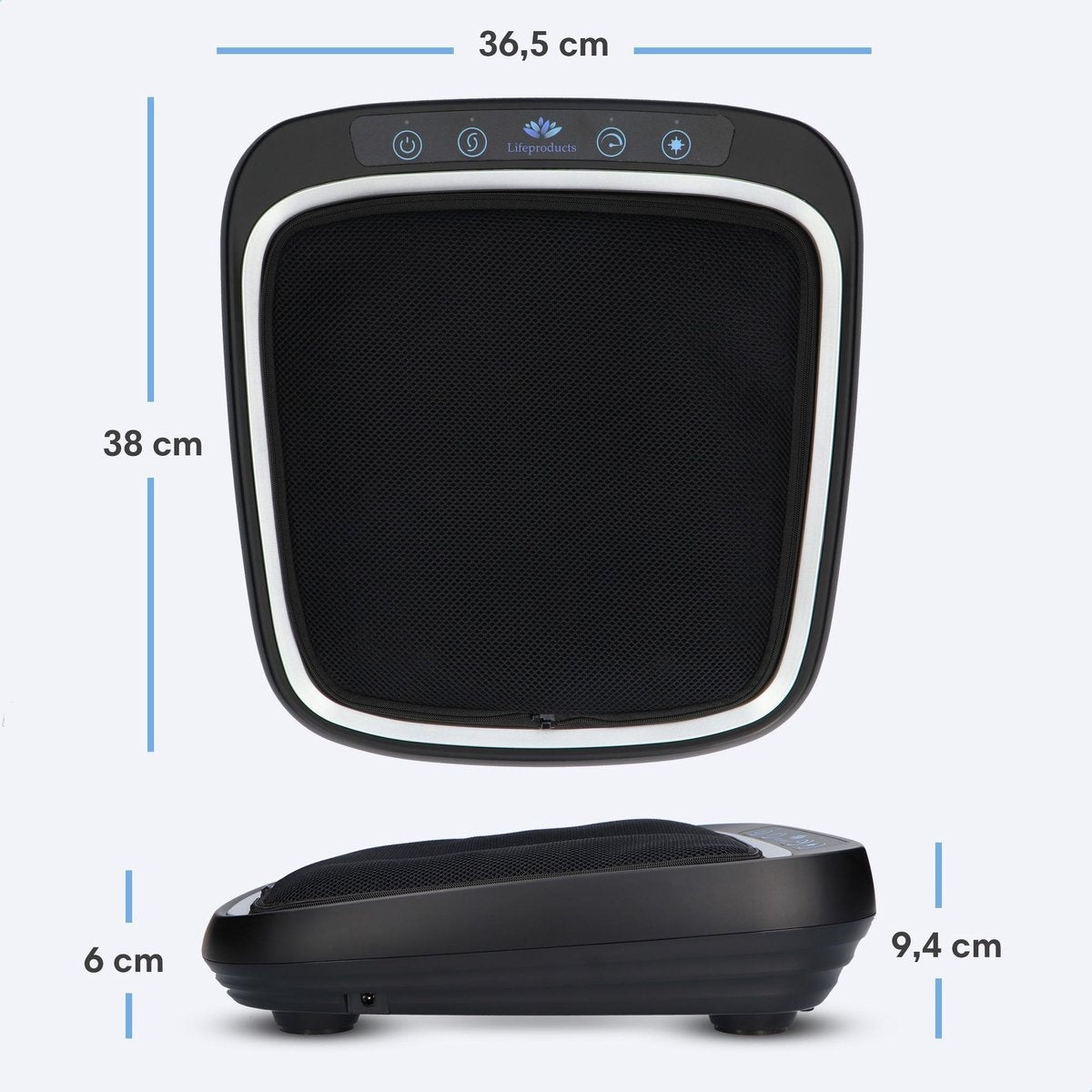 Appareil de massage des pieds Shiatsu Lifeproducts - 3 vitesses - Fonction chaleur - Housse amovible - Noir