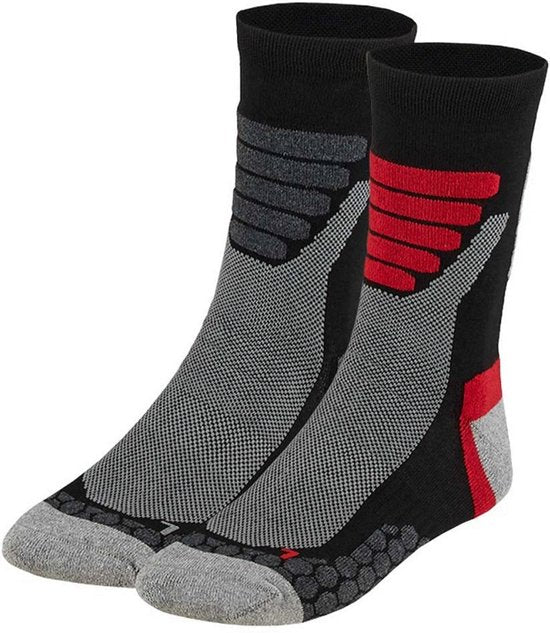 Chaussettes de randonnée Xtreme toutes saisons, lot de 2, noir et rouge - Chaussettes - 42-45