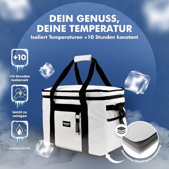 Sac isotherme pliable Five Dots - 30L - 26 x 41 x 31 cm - Gris