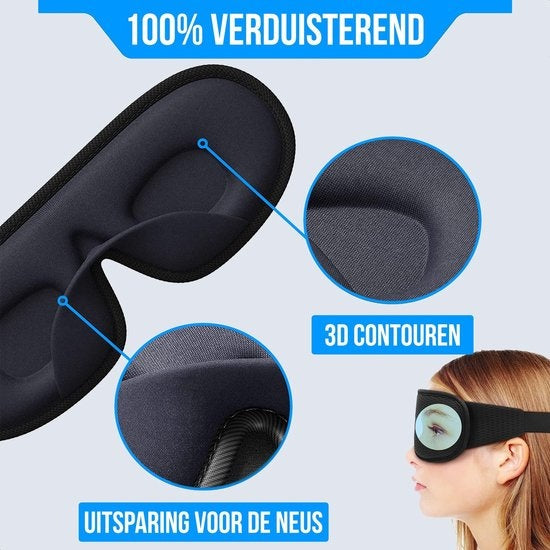 Strex Luxury Sleep Mask - 3D Ergonomic - 100% Darkening - Memory foam - Sleep Mask - Eye Mask