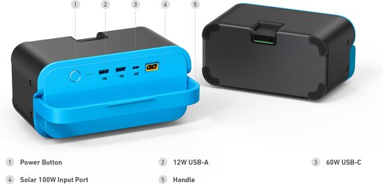 Anchor Batterie amovible pour glacière électrique - Batterie pour glacière - USB et USB C