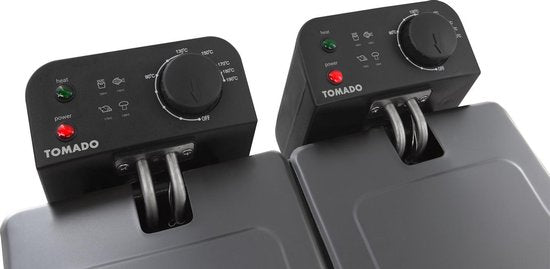 Tomado TDF6001B - Friteuse double - 2 x 3 litres - zone froide - noir