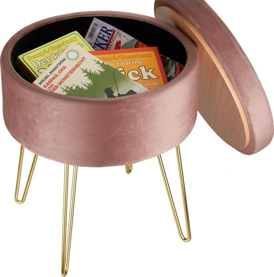 tectake - Tabouret d'assise Ava rose - 403953