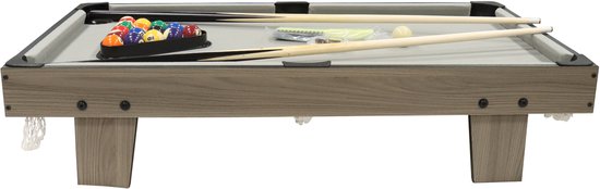 Table de billard Cougar Mini 3 ft – Table de billard compacte en chêne/gris – Table pliante – Billes, queues, triangle, craie et brosse inclus