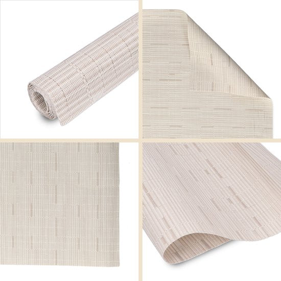 Sets de table Castagnola - Sets de table en plastique - Sous-verre - Sets de table en plastique et PVC - 6 pièces - 45 x 30 cm - Beige