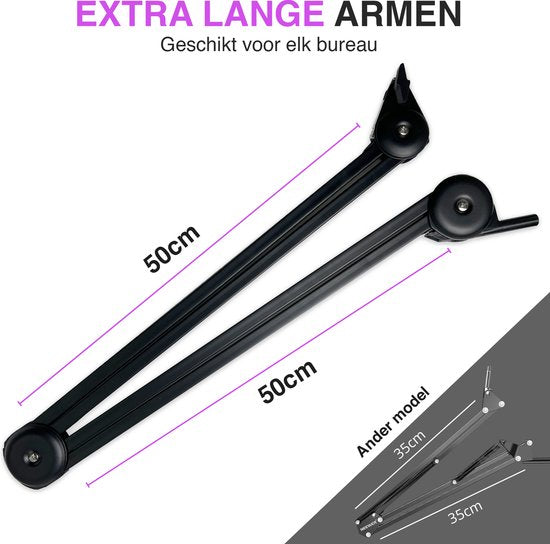 Sensic SA 10 Bras de microphone avec filtre anti-pop - Support de microphone - Bras de perche - Trépied - Extra long