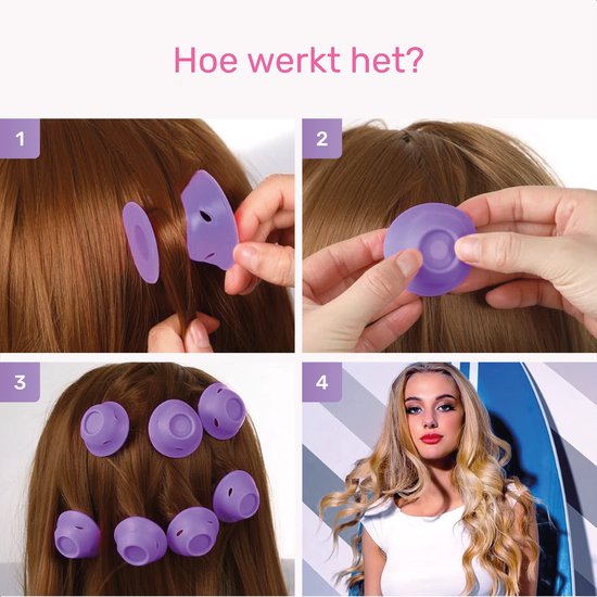 Set de bigoudis en silicone - 40 pièces - incl. filet à cheveux - peigne et 30 élastiques - boucles sans chaleur - bigoudis - rouleaux à cheveux - boucles sans chaleur
